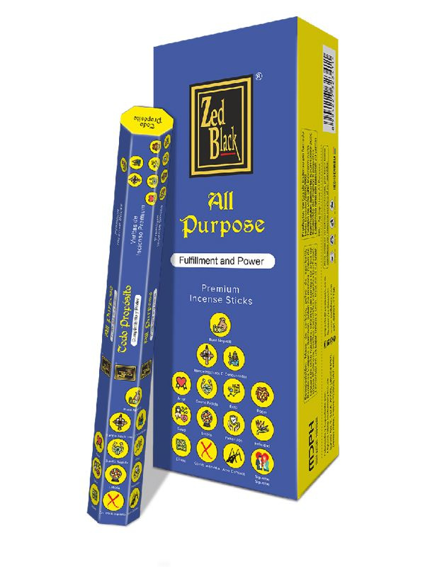 ALL PURPOSE Premium Incense Sticks, Zed Black (УНИВЕРСАЛЬНЫЕ премиум благовония палочки, Зед Блэк), уп. #1