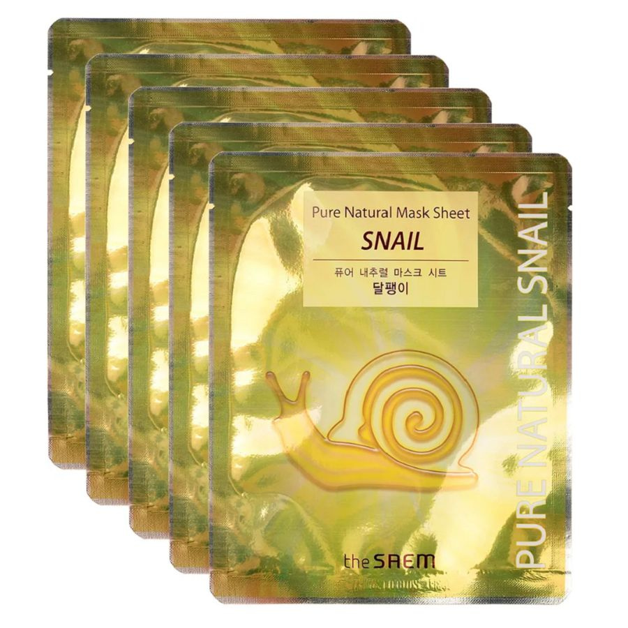 Маска тканевая с муцином улитки The Saem Pure Natural Mask Sheet Snail