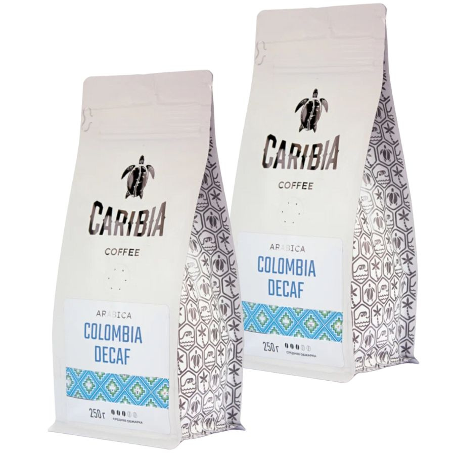Кофе в зернах Caribia Arabica Colombia Decaf 250 грамм 2 штуки #1