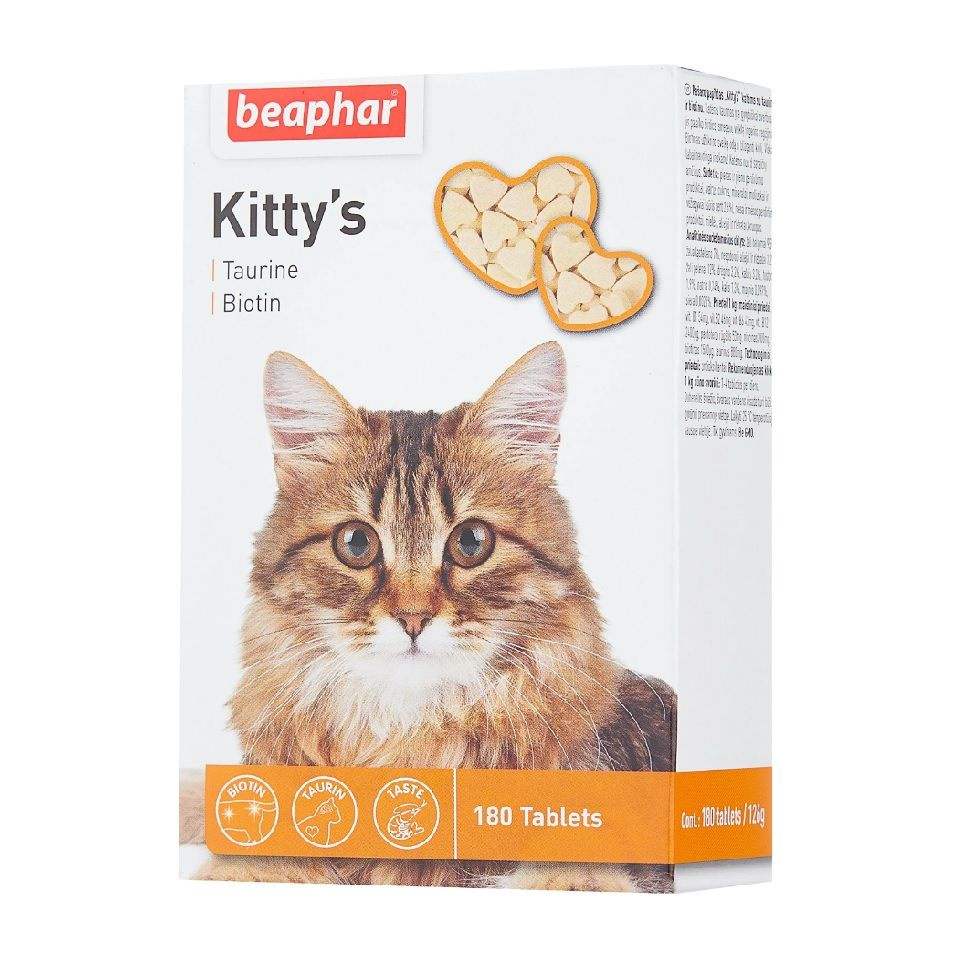 Кормовая добавка Витамины д/кошек Kittys+Taurine-Biotine, 180таб. #1