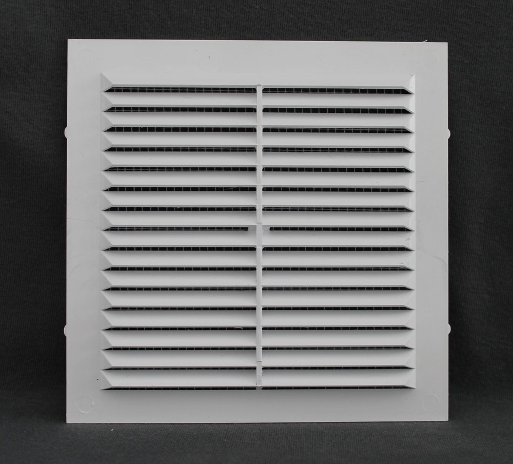 Решетка вентиляционная накладная без сетки, 190х190мм, белая, пластик  #1
