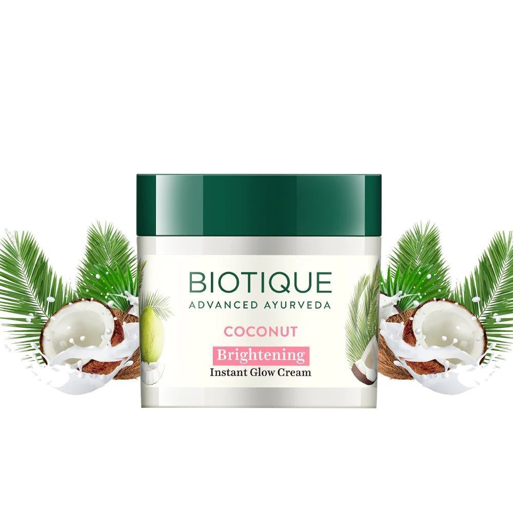 Крем для лица Осветляющий и Увлажняющий с кокосом Биотик / Biotique Bio Coconut Whitening & Brightening #1