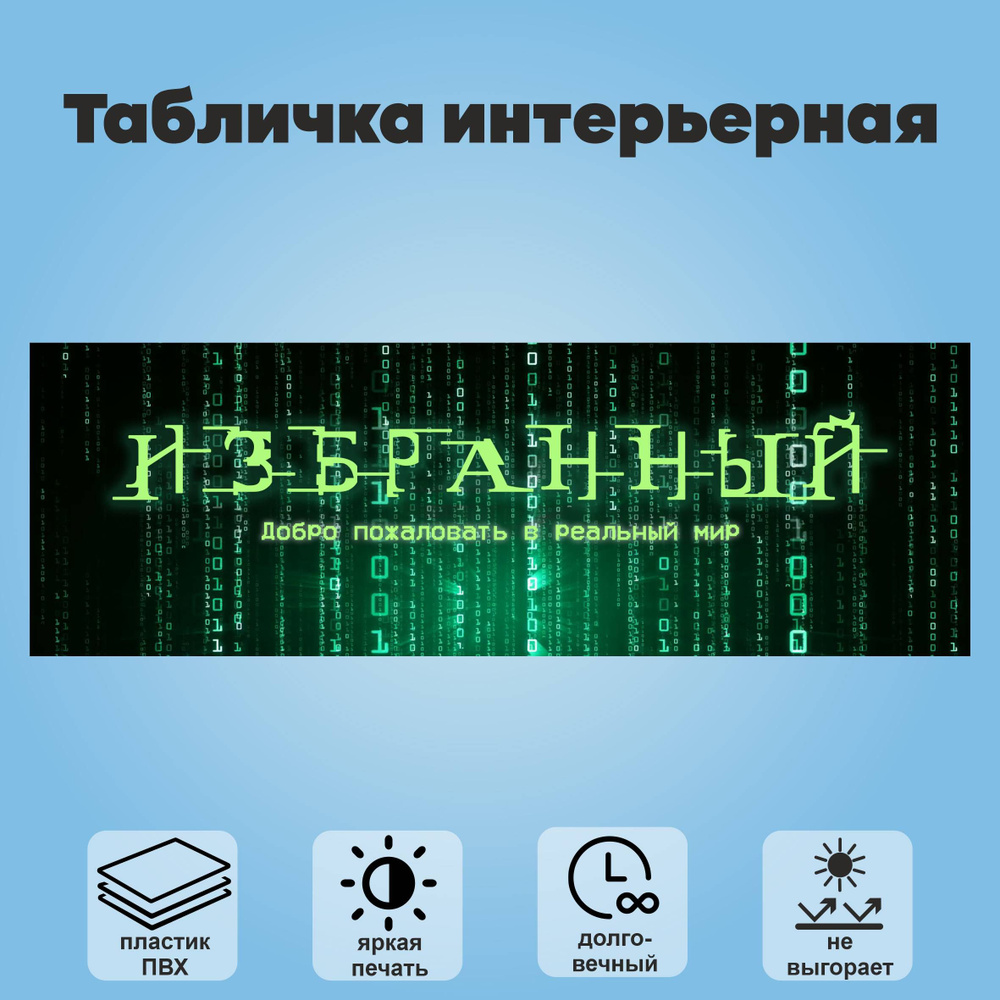 Табличка интерьерная "Избранный добро пожаловать в реальный мир", 30х10 см.  #1