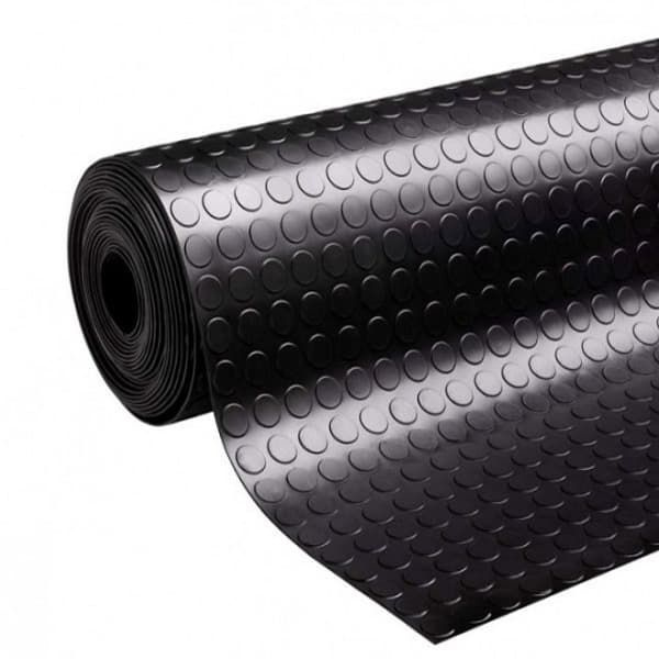 Резиновая рулонная дорожка Rubber Matting 1,2x4 м h3 мм "Круг" ("Монетка") (черная)  #1