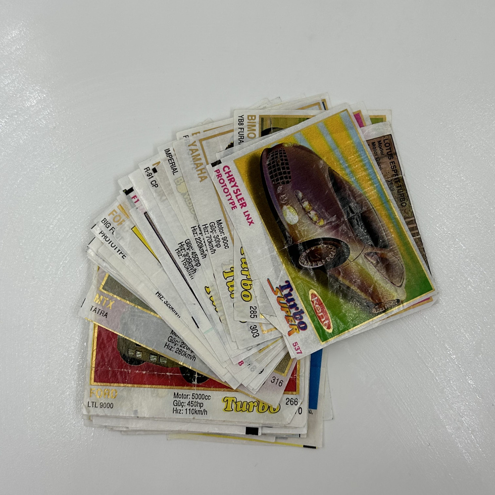 Коллекция вкладышей от жвачки Автомобили Турбо Turbo Super Sport ...
