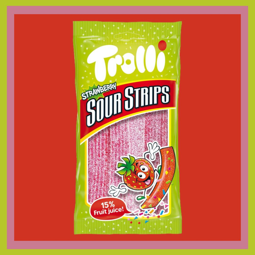 Кислые Мармеладные Стрипсы Клубника Trolli 85 грамм - купить с ...