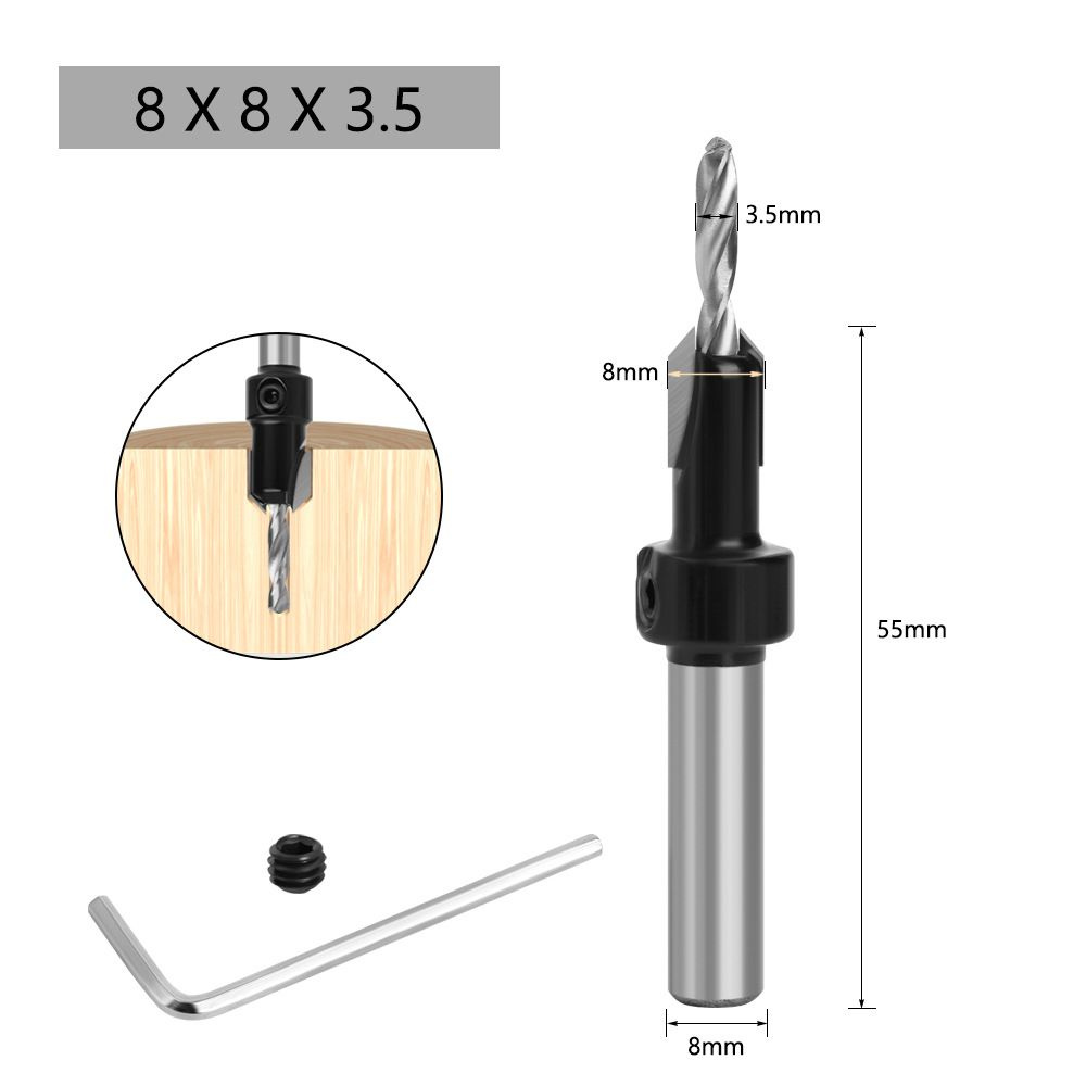 Набор зенковочных сверл по дереву 8 x 8 x 3.5 мм #1