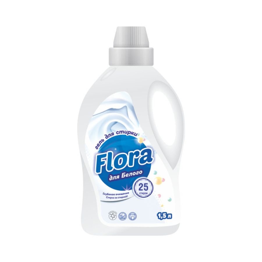 Flora Гель для стирки белого белья White, 1,5 л #1