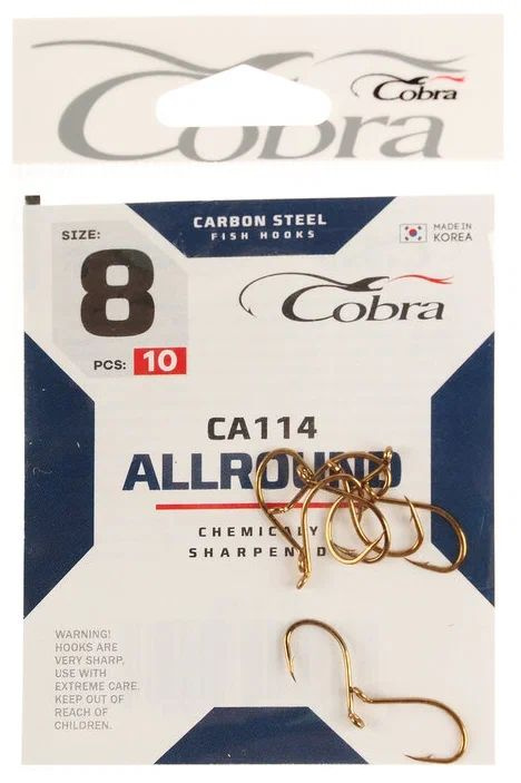 Крючки Cobra ALLROUND сер. CA114 разм. 008 20шт. #1