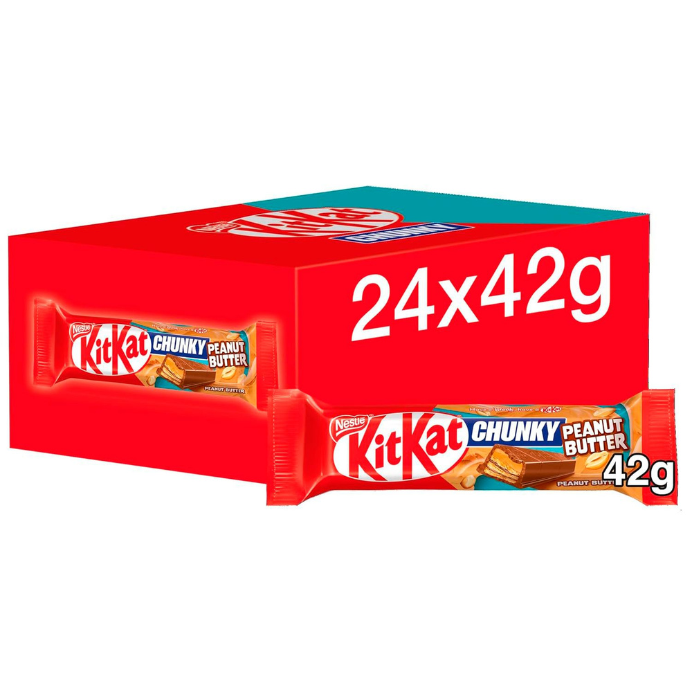 Шоколадный батончик KitKat Chunky Peanut Butter, с арахисовой пастой, 42 гр, 24 шт  #1