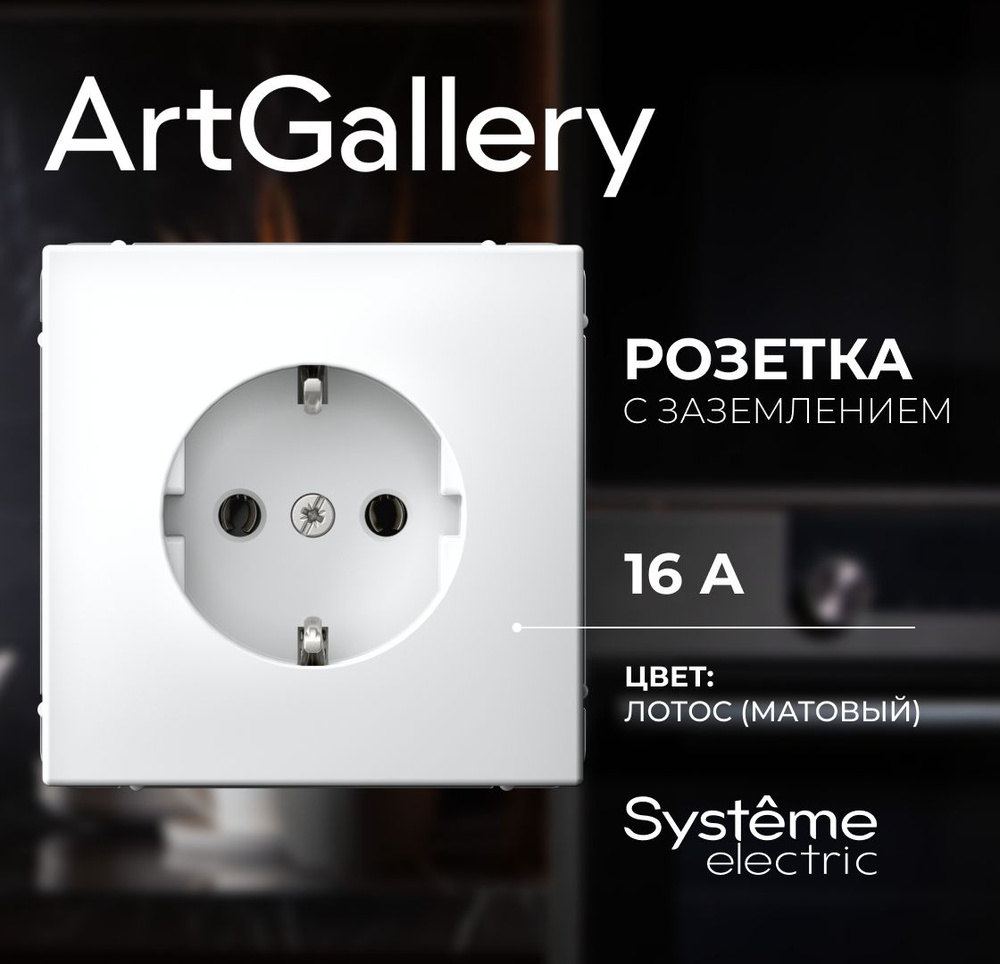 Розетка с заземлением Лотос ArtGallery Systeme Electric GAL001343 #1