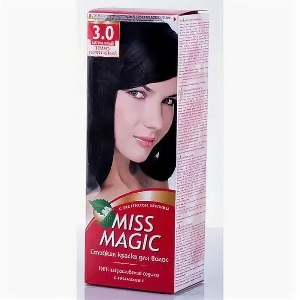 Стойкая краска для волос НАТУРАЛЬНЫЙ ТЕМНО-КОРИЧНЕВЫЙ 3.0 MISS MAGIC ...