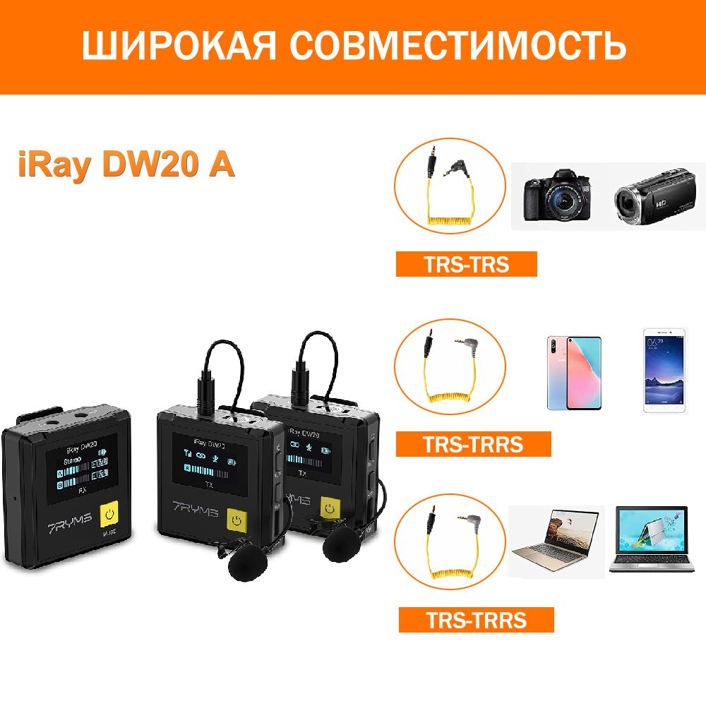 7Ryms Микрофон для мобильного устройства iRay DW20(A), черный #1