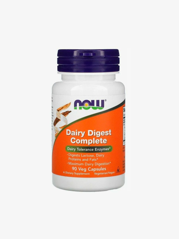NOW Dairy Digest Complete 90 капсул (комплексная смесь ферментов ...
