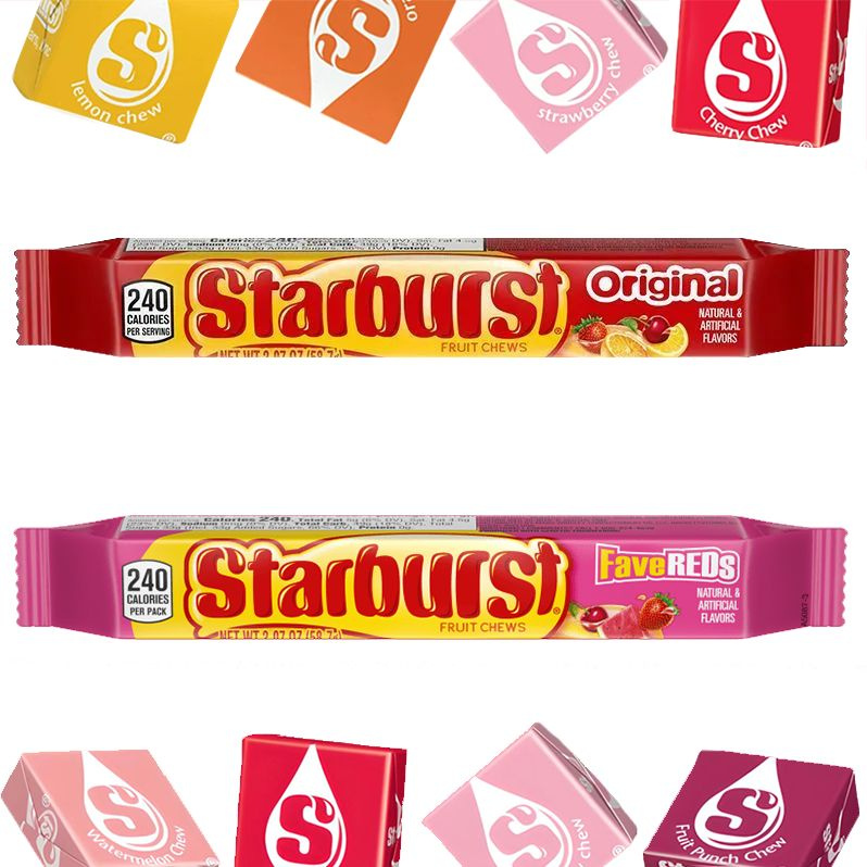 Жевательные конфеты Starburst Original, FaveREDS со вкусом клубники, фруктового пунша, арбуза и вишни #1