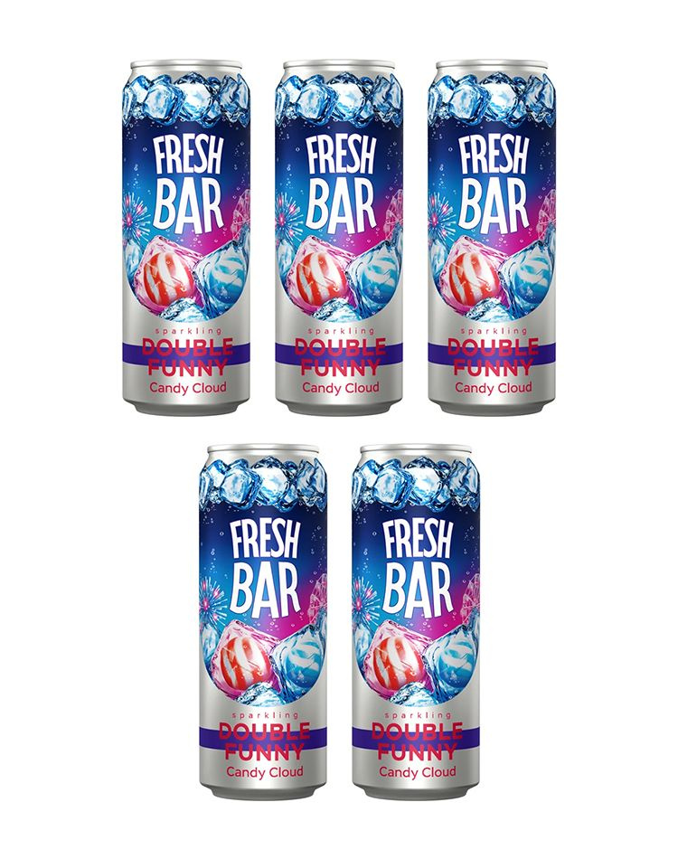Газированный напиток Fresh Bar Double Funny Candy Cloud, 5 шт x 450 мл ...