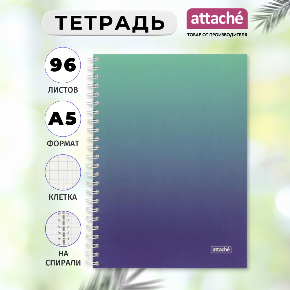 Тетрадь Attache, А5, 96 листов, в клетку, на спирали #1