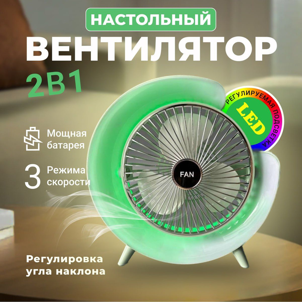 Настольный вентилятор SKU00257, светло-зеленый #1