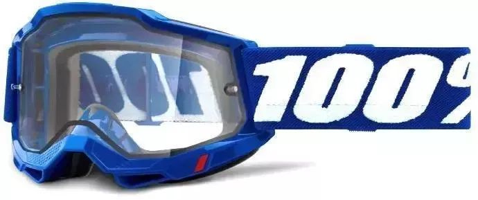 Кроссовые очки 100% Accuri 2 Enduro Goggle Blue, прозрачные двойные линзы  #1