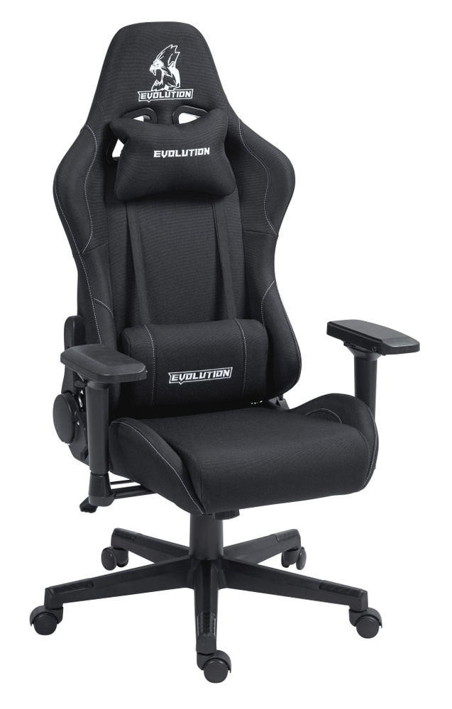 Кресло компьютерное игровое EVOLUTION TACTIC PRO Black, тканевое купить ...