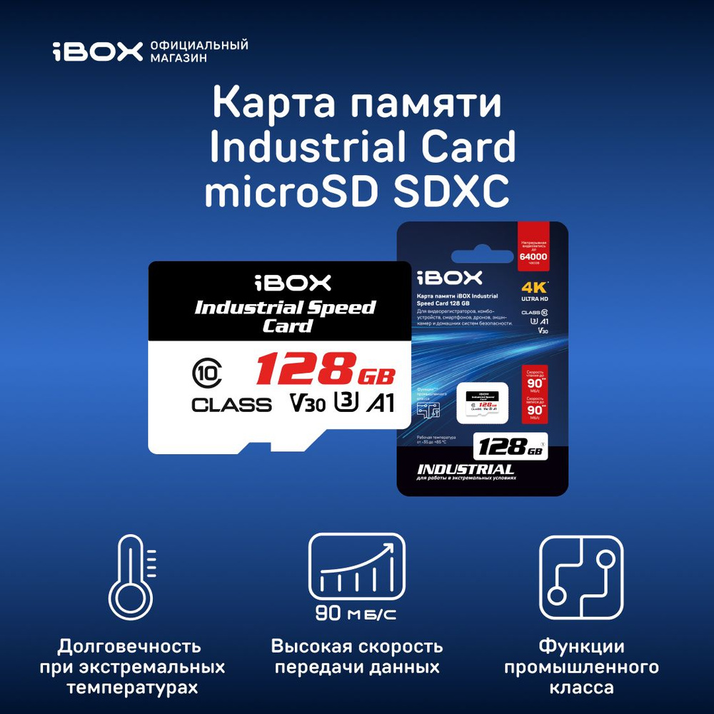 Карта памяти iBOX Industrial Card 128 GB #1