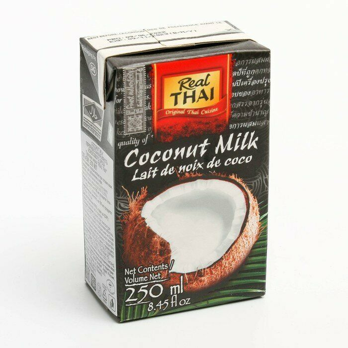 COCONUT MILK, Real Thai (КОКОСОВОЕ МОЛОКО, Реал Тай), тетра пак, 250 мл ...
