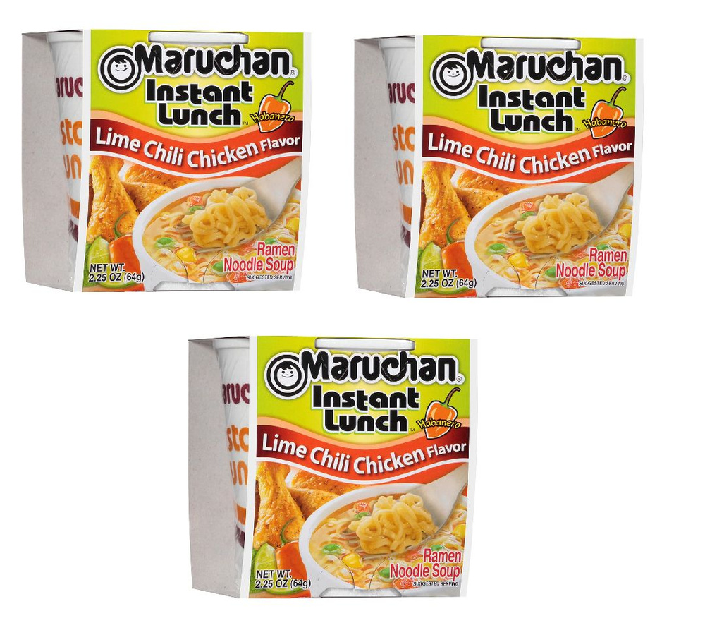 Лапша Maruchan Instant Lunch Lime Chicken, 3 шт по 64 гр #1