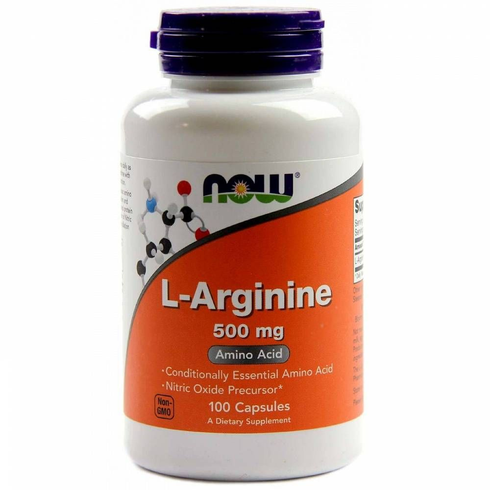 Аргинин NOW L-arginine 500 mg 100 капсул #1