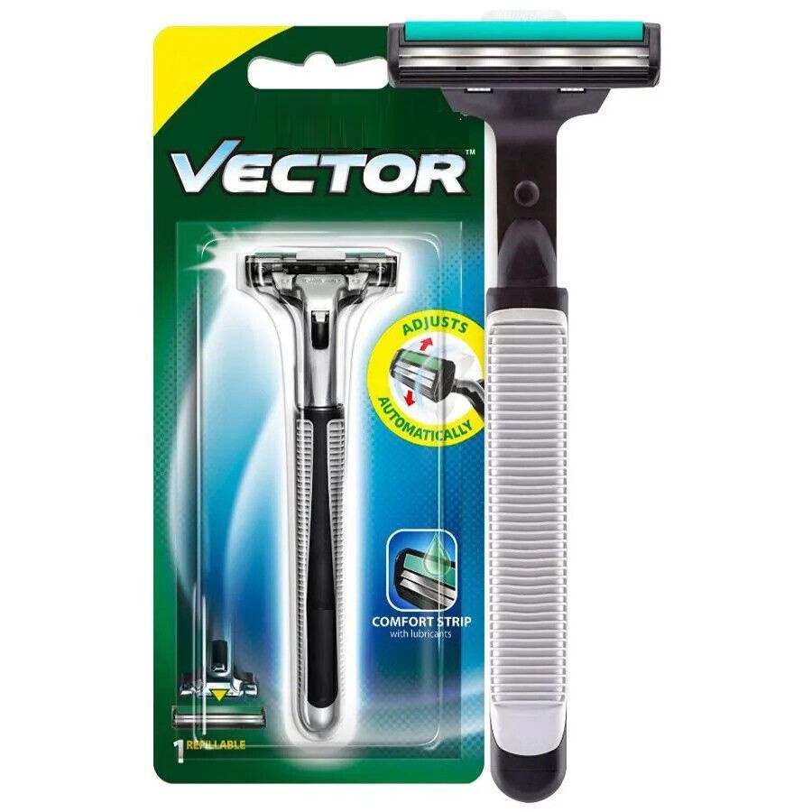 Vector мужская бритва, 1 кассета, с 2 лезвиями, плавающая головка, с ...