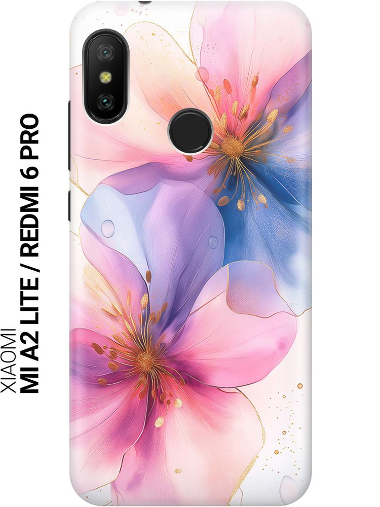Силиконовый чехол на Xiaomi Mi A2 Lite / Redmi 6 Pro с принтом "Магические цветочки" #1