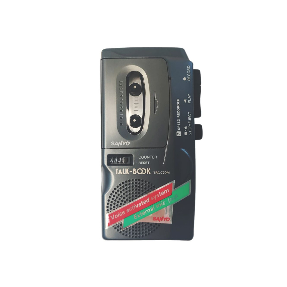 Микрокассетный диктофон Sanyo Talk Book TRC-770M + микрокассета и