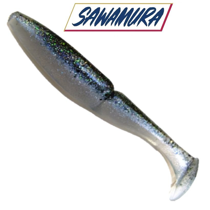 Приманка силиконовая Sawamura One'Up Shad 4", вес 7,5гр, цв. #060 / Мягкая приманка Савамура для джига #1