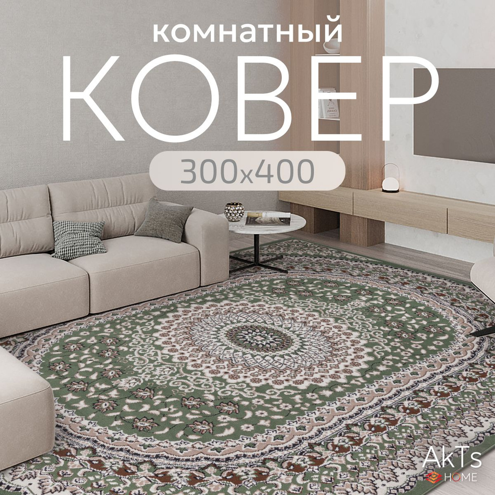 Ковер на пол для комнаты 300 на 400 см / прямоугольный с ворсом  #1