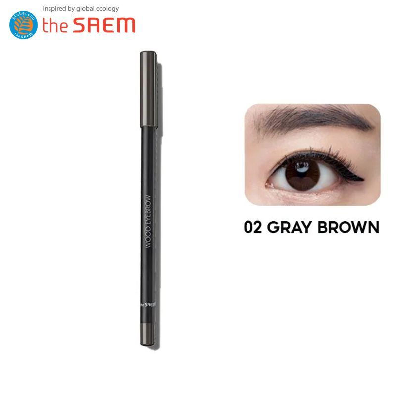 The Saem Карандаш для бровей Saemmul Wood Eyebrow (#02 Gray Brown) Корейская косметика  #1