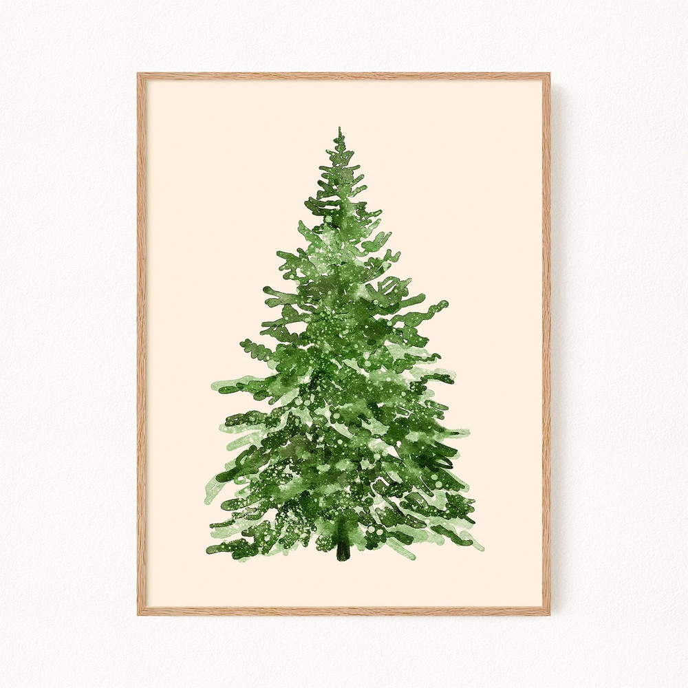 Новогодний постер "Aquarelle Spruce", 30х40 см #1