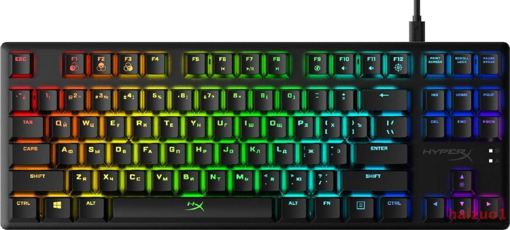 Игровая клавиатура проводная Alloy Origins Core Red Switch (HX-KB7RDX-RU), (HyperX Red), Русская раскладка, #1