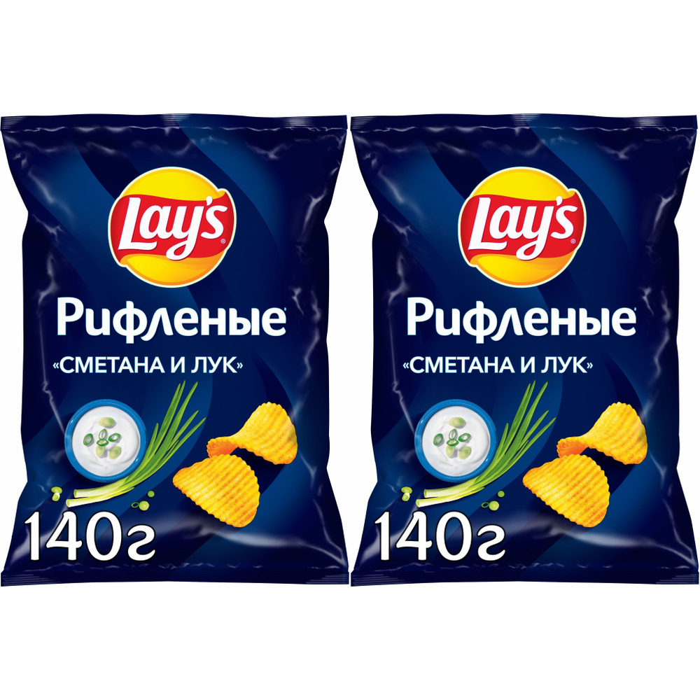 Чипсы картофельные Lay's сметана-лук 140 г, набор: 2 штуки #1