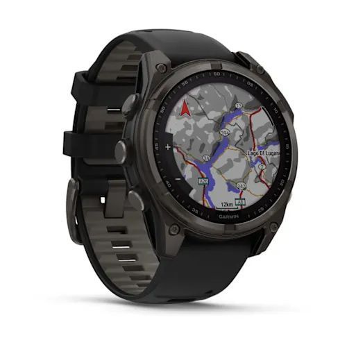 Garmin Умные часы Fenix 8 47 mm Solar Sapphire carbon gray with black/pebble gray silicone, 47mm, black #1