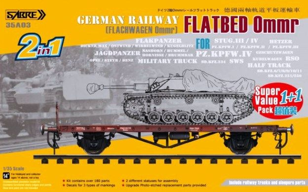 35A03-SVP Sabre Model Германская ж/д платформа FLATBED Ommr (2 в 1) 1/35 #1