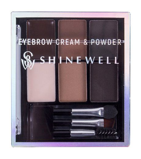 SHINEWELL Универсальный набор для стилизации бровей Eyebrow Cream and Powder, 7,2 г, набор №3/1  #1