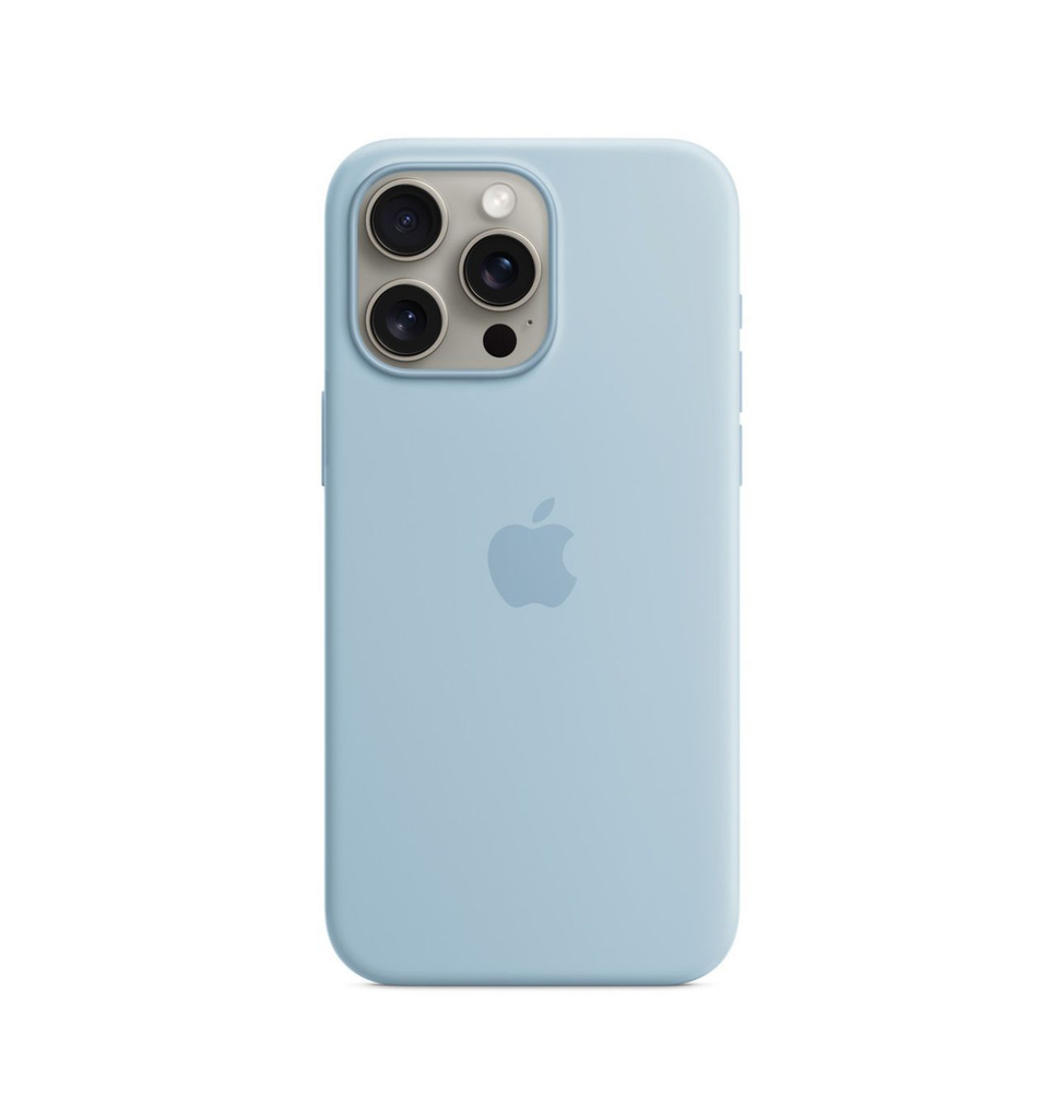 Чехол силиконовый с MagSafe Silicon Case 15 Pro Light Blue / голубой #1