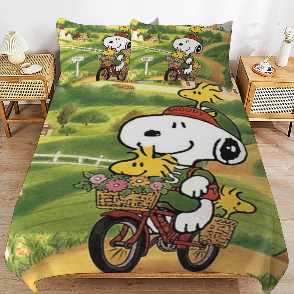 SNOOPY Комплект постельного белья, Микрофибра, Полуторный, наволочки 51x76  #1