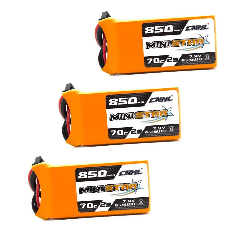 3 шт. CNHL Lipo аккумулятор 2S 650 мАч 850 мАч 7,4 В 70C с XT30 #1