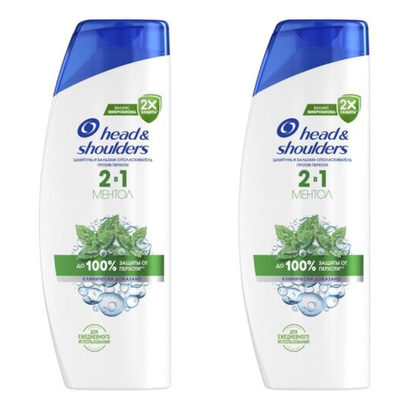 Head&Shoulders Шампунь для волос Ментол 2 в 1, 360 мл, 2 уп #1