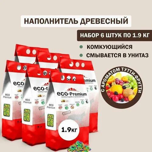 ECO-Premium Наполнитель Растительный, Древесный Комкующийся Фруктовый 11400г.  #1