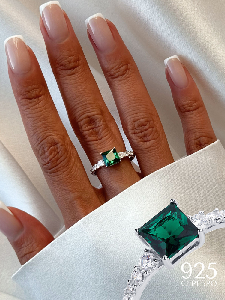 MIESTILO кольцо серебро 925 женское с камнем фианитом, 16 размер  #1