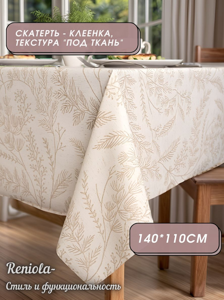 Скатерть клеенка на стол водоотталкивающая110х140см #1