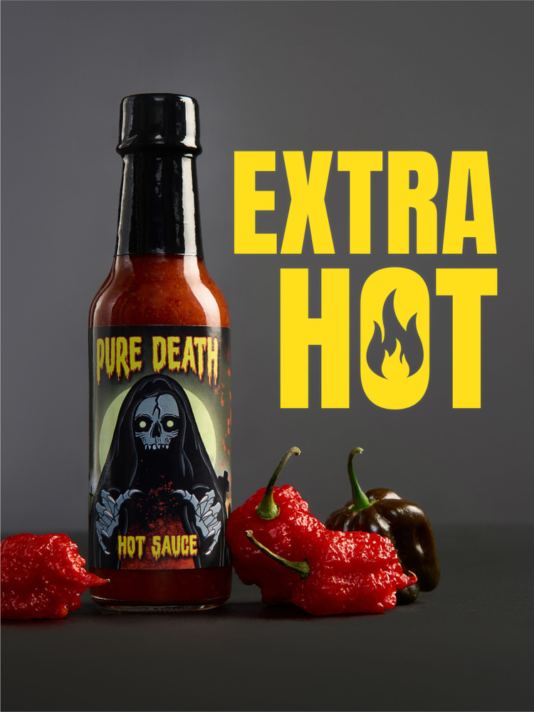 Экстра острый соус PURE DEATH с перцем Каролина Рипер, Халапеньо и экстрактом чили 6 млн сковиллей #1