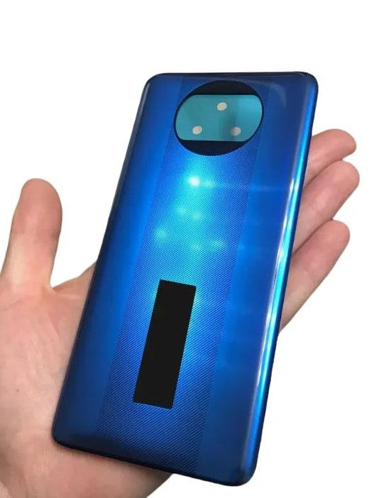 Задняя крышка для Xiaomi Poco X3 Pro/ Poco X3 NFC синяя (Синий иней) с проклейкой и уплотнительными подушками #1