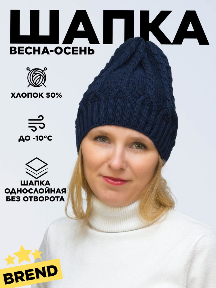 Шапка бини Lana Caps синий, 1 шт #1